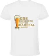 Handbal drinkteam Heren T-shirt | sport | bier | drank | zuipen | teamsport | kroeg | Wit