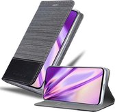 Cadorabo Hoesje geschikt voor Samsung Galaxy A70 / A70s in GRIJS ZWART - Beschermhoes met magnetische sluiting, standfunctie en kaartvakje Book Case Cover Etui