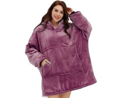 Hoodie Deken - Poederroze - Fleece Deken Met Mouwen - extra 1400g groot - Hoodie - Oversized Blanket - Dames & Mannen - Hoodie Blanket - Voor Kinderen, Dames & Mannen