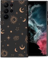 iMoshion Hoesje Geschikt voor Samsung Galaxy S23 Ultra Hoesje Siliconen - iMoshion Design hoesje - Zwart / Stars Sky
