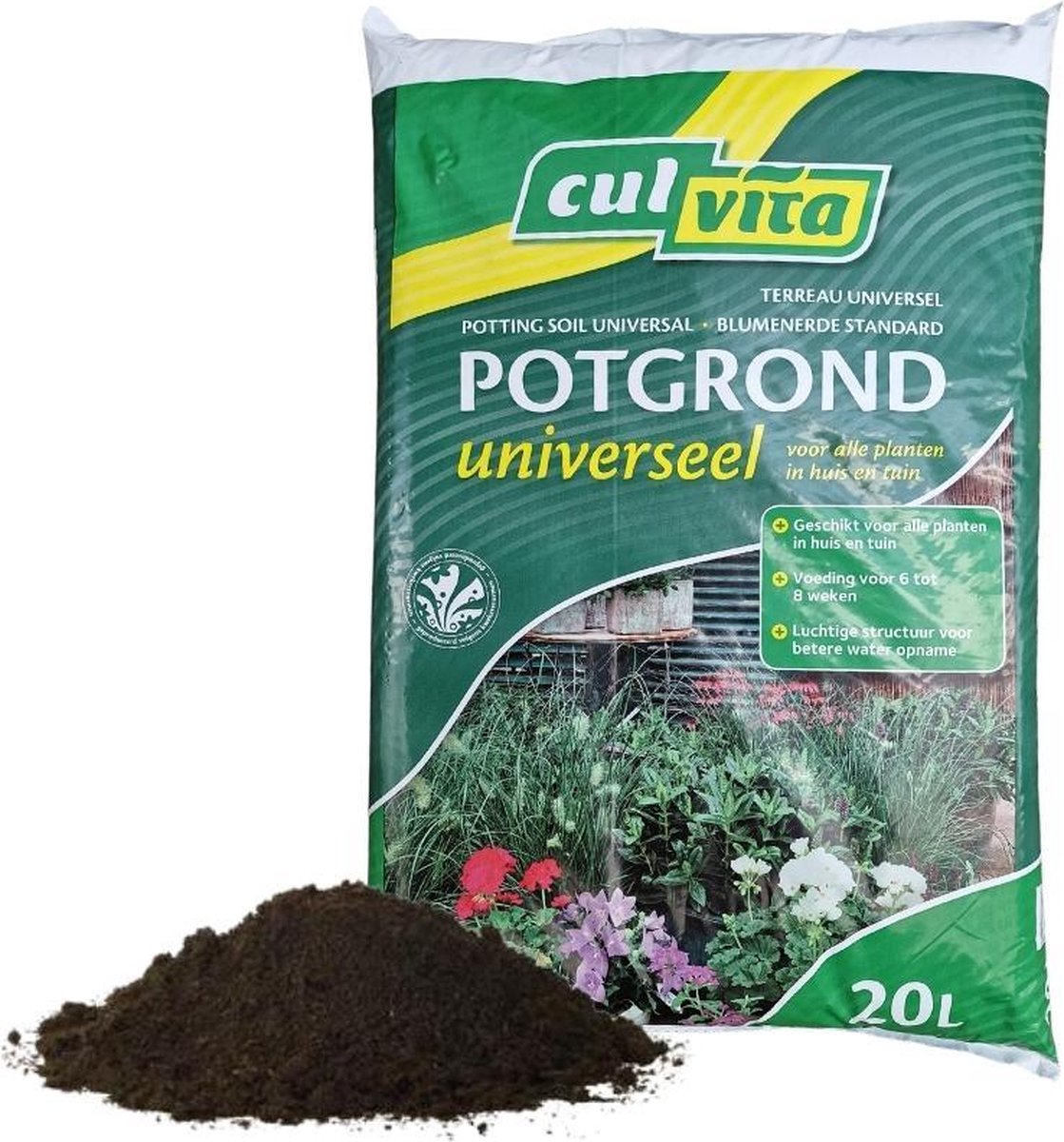 Bol.com Culvita Universele Potgrond - 20L verpakking - Potgrond voor buiten & binnen - Universele potgrond aanbieding