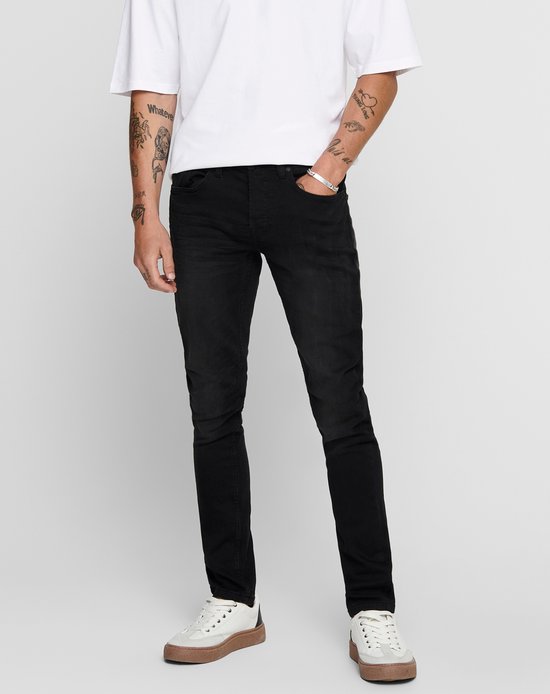 Only & Sons Onsloom Black Jog 7451 Pk Noos heren Slim jeans,Zwart,28W / 30L