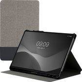 kwmobile hoes geschikt voor Huawei MatePad Pro 12.6 (2021) - Slanke tablethoes met standaard - Tablet cover in grijs / zwart