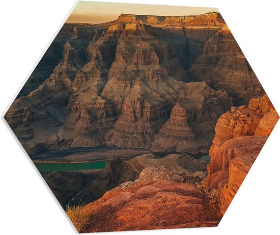 WallClassics - PVC Schuimplaat Hexagon  - Foto van Nationaal Park Grand Canyon - 80x69.6 cm Foto op Hexagon (Met Ophangsysteem)