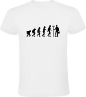 Schilder Evolutie Heren T-shirt | werk | verf | verven | vakman | kwast | Wit