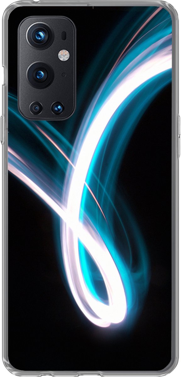 Telefoonhoesje Geschikt voor OnePlus 9 Pro hoesje - Licht - Blauw - Abstract - Siliconen Telefoonhoesje Telefoonhoesje