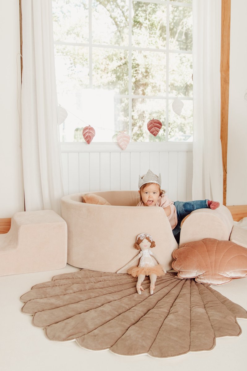 Ballenbak Rond 90x30 | Beige Puffy Lamell incl. 200 ballen (Pearl/Gold