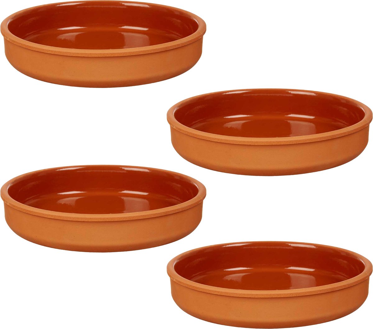 La Dehesa - Tapas/hapjes serveren/oven schaal terracotta 23x4 cm - 4x stuks