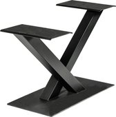 Stalen V Tafelpoot  Zwart Koker 100 x 100 - Metalen Tafel Onderstel + 3 jaar garantie