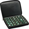 Afbeelding van het spelletje Lapi Toys - Dungeons and Dragons dice box - DnD dice storage - D&D bewaardoos - Dice box - Dobbelstenen bewaren - Voor 5 sets (35 stuks) - Kunstleer - Zwart
