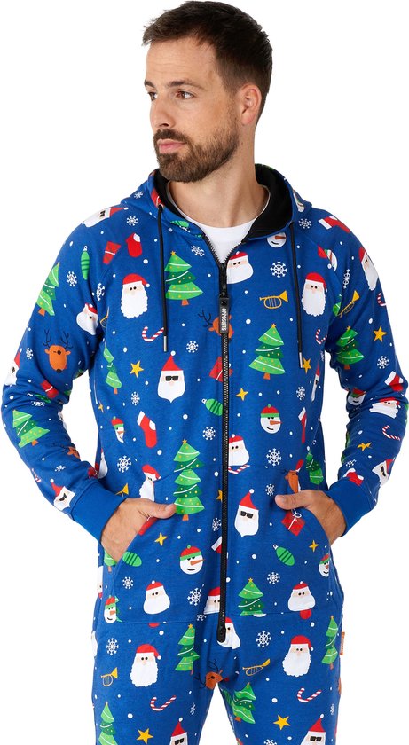 OppoSuits Festivity Blue Onesie Unisex Kerst Onesie Kerst print Blauw Maat XS bol