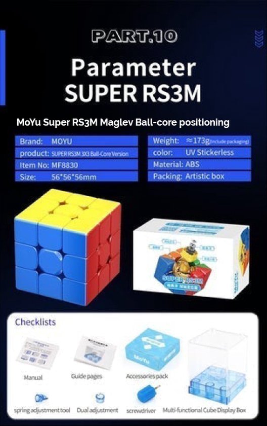 Thumbnail van een extra afbeelding van het spel Moyu Super RS3M 3x3 – Maglev