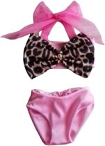 Maat 152  Bikini badpak roze Dierenprint panterprint badkleding baby en kind zwemkleding