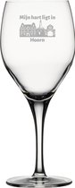 Gegraveerde witte wijnglas 34cl Hoorn