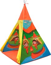 Tente Tipi enfants - 100x100x135 cm - Imprimé indien - orange