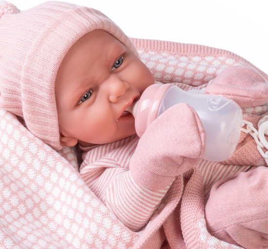 Moeras natuurlijk hoffelijkheid Antonio Juan babypop fullbody meisje 42 cm met deken en speen | bol.com