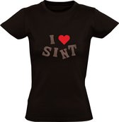 Chocoladeletters I love Sint Dames T-shirt | Sinterklaas | Pakjesavond | Chocola | Shirt