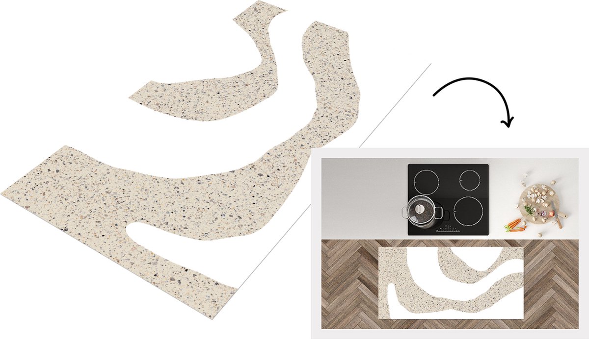 KitchenYeah Keukenloper - Loper keuken - Abstract - Glitter - Design - 120x60 cm - Keukenloper vinyl Multicolor