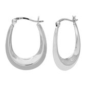 Zilveren oorbellen | Oorringen  | Zilveren oorringen, ovale hoops