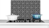 Spatscherm keuken - Dieren - Abstract - Dierenprint - Zwart - Wit - Luipaard - Design - Muurbeschermer - 70x50 cm - Spatwand