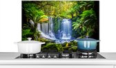 Spatscherm keuken 90x60 cm - Kookplaat achterwand Jungle - Waterval - Australië - Planten - Natuur - Muurbeschermer - Spatwand fornuis - Hoogwaardig aluminium
