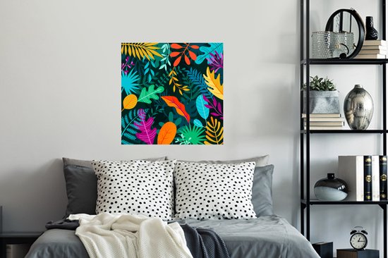 Stickers muraux - Film autocollant - Jungle - Feuilles - Couleurs - Garçons - Filles - Enfants - 80x80 cm - Film adhésif - Stickers muraux Chambre d'enfant - Papier peint autocollant