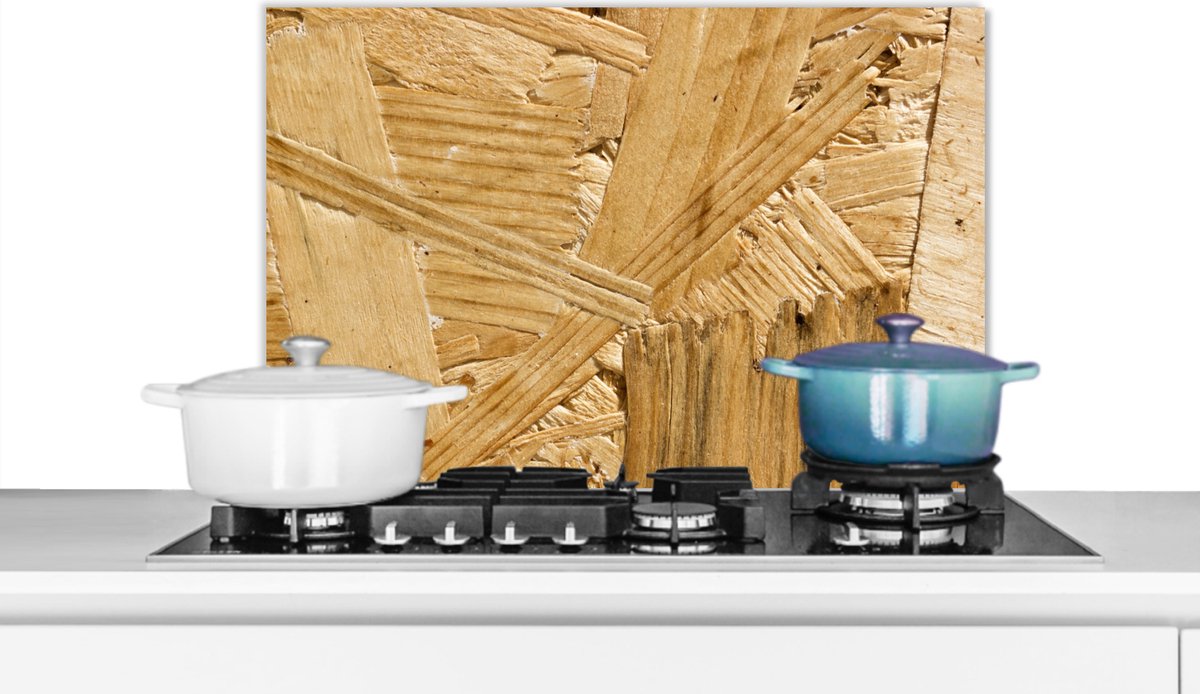 Spatscherm keuken - Achterwand keuken - Hout - Plank - Structuur - Patroon - Spatwand - 60x40 cm