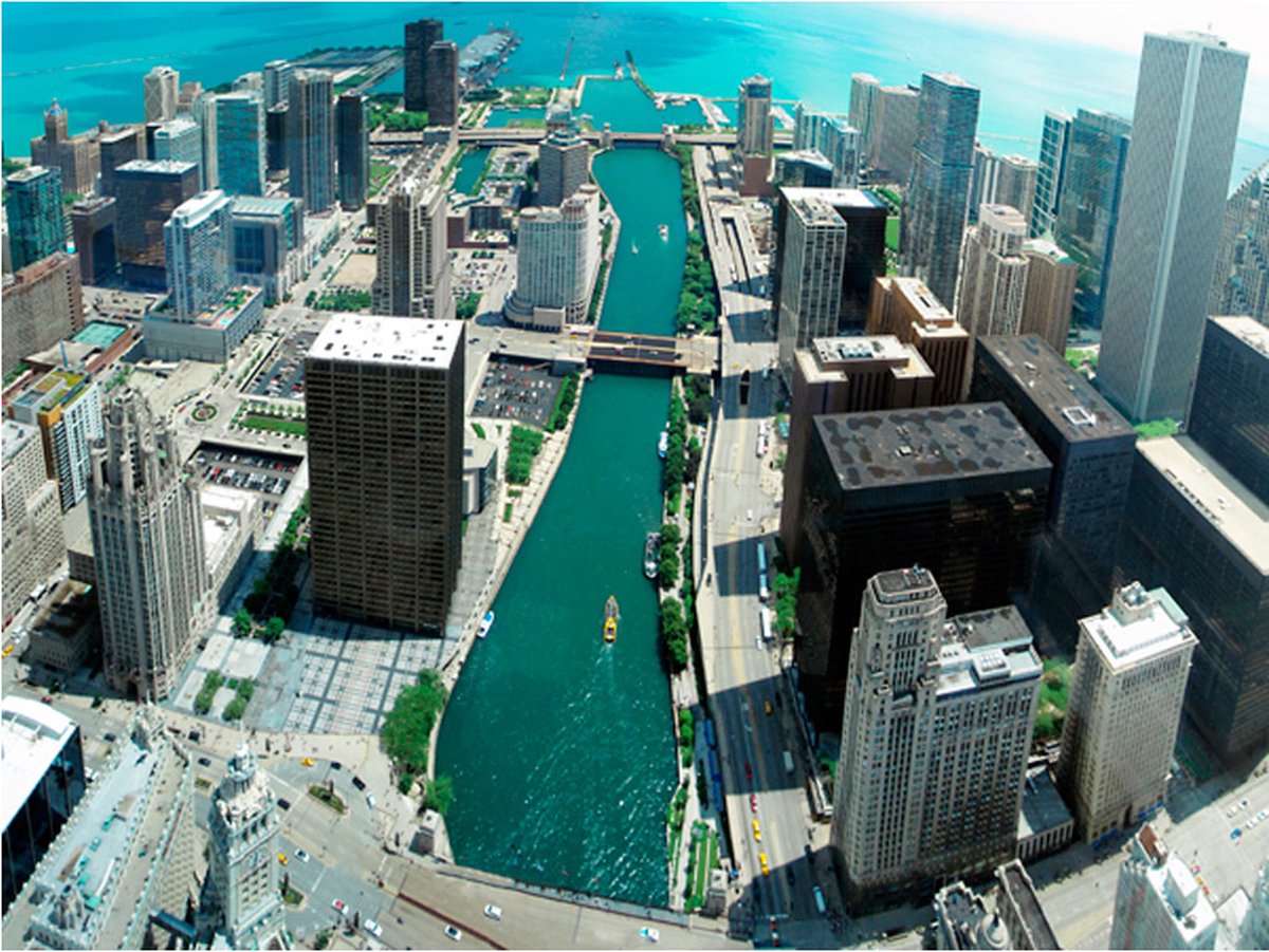Fotobehang - Stedelijke architectuur van Chicago.