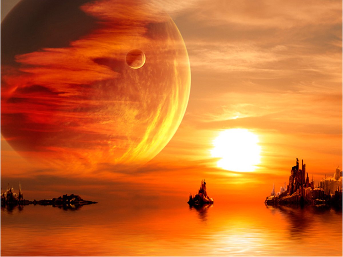 Fotobehang - Fantasy sunset.