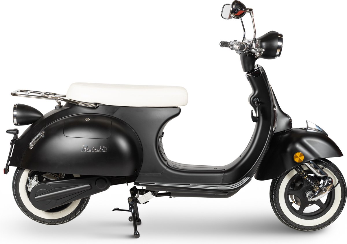 E-scooter - Retelli Vecchio Classico - mat zwart 20ah- Keuze uit: Brom/snor - retro - incl kenteken, tenaamstelling en rijklaar maken – foto 2