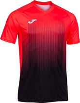 Joma Tiger IV Shirt Korte Mouw Heren - Fluo Oranje / Zwart | Maat: XL