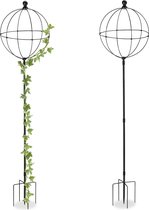 Relaxdays plantensteun klimplanten - set van 2 - klimplantensteun - zwarte rankhulp tuin