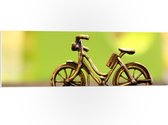 WallClassics - PVC Schuimplaat - Miniatuurbeeld van Gouden Fiets - 90x30 cm Foto op PVC Schuimplaat (Met Ophangsysteem)