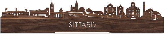 Standing Skyline Sittard Notenhout - 40 cm - Woon decoratie om neer te zetten en om op te hangen - Meer steden beschikbaar - Cadeau voor hem - Cadeau voor haar - Jubileum - Verjaardag - Housewarming - Aandenken aan stad - WoodWideCities