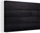 Canvas Schilderij Zwarte achtergrond met een planken structuur - 120x80 cm - Wanddecoratie