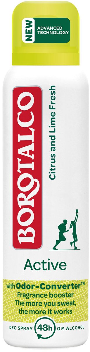 Goedkoopste Borotalco - Deodorant Spray - Active - Citrus & Lime Fresh - 0 Alcohol - 150 ml