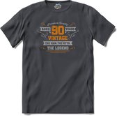 90 Jaar vintage legend - Verjaardag cadeau - Kado tip - T-Shirt - Heren - Mouse Grey - Maat XXL