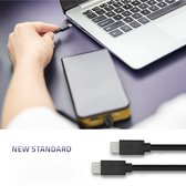 Qoltec USB 2.0 kabel type C male | USB 2.0 type C mannetje | 3m | Zwart.