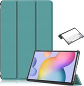 Hoes Geschikt voor Samsung Galaxy Tab S8 hoes – Hoes Geschikt voor Samsung Galaxy Tab S7 hoes - Book Case - Smart Cover – trifold case – 11 inch – Donker Groen