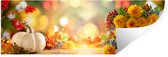 Muurstickers - Sticker Folie - Herfst - Dahlia - Pompoen - 60x20 cm - Plakfolie - Muurstickers Kinderkamer - Zelfklevend Behang - Zelfklevend behangpapier - Stickerfolie