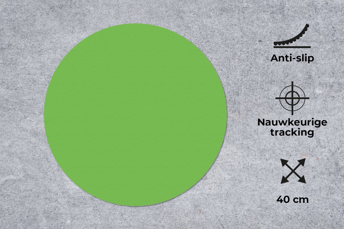 Muismat rond 40x40 cm - Mousepad Groen - Kleuren - Natuur - Ronde muismatten