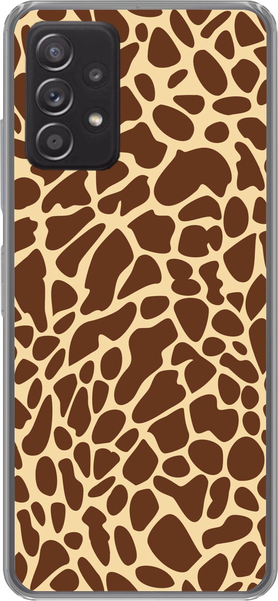 Telefoonhoesje Geschikt voor Samsung Galaxy A33 5G hoesje - Dierenprint - Giraffe - Bruin - Siliconen Telefoonhoesje Telefoonhoesje