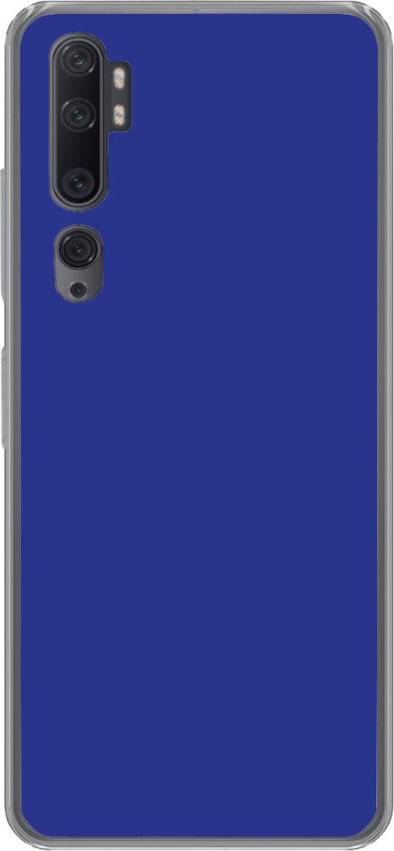 Telefoonhoesje Geschikt voor Xiaomi Mi Note 10 hoesje - Blauw - Effen kleur - Donkerblauw - Siliconen Telefoonhoesje Telefoonhoesje