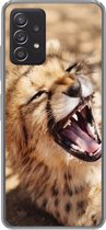 Geschikt voor Samsung galaxy a73 hoesje - Cheetah - Dier - Close up - Siliconen Telefoonhoesje