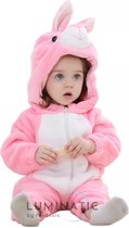 Baby Jumpsuit - Baby Onesie - Baby Pyjama - Baby Rompertjes - Baby Pakje - Baby Verkleedkleding - Baby Kostuum - Baby Winterpak - Baby Romper - Baby Kleding - Carnavalskleding | Luminatic® | Roze | (90) 12~18 Maanden