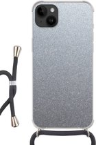 Geschikt voorApple Iphone 14 Plus - Crossbody Case - Metaal print - Aluminium - Stippen - Siliconen - Crossbody - Backcover met Koord - Telefoonhoesje met koord - Hoesje met touw
