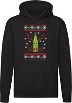 Renbier Hoodie - kerst - feest - bier - christmas - feestdagen - dieren - cadeau - grappig - kersttrui - unisex - trui - sweater - capuchon