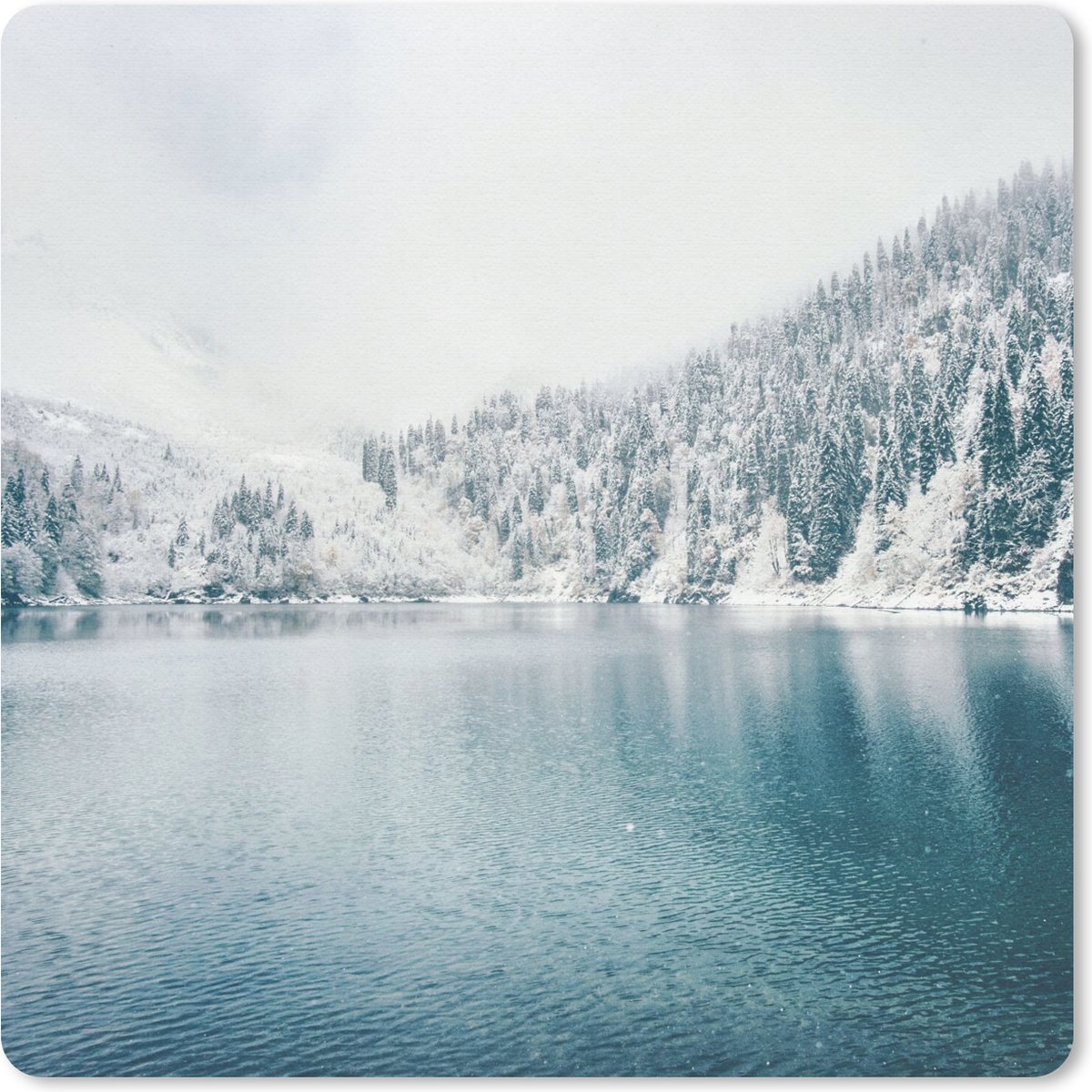 Muismat 20x20 cm - Mousepad Winter - Water - Sneeuw - Muismatten