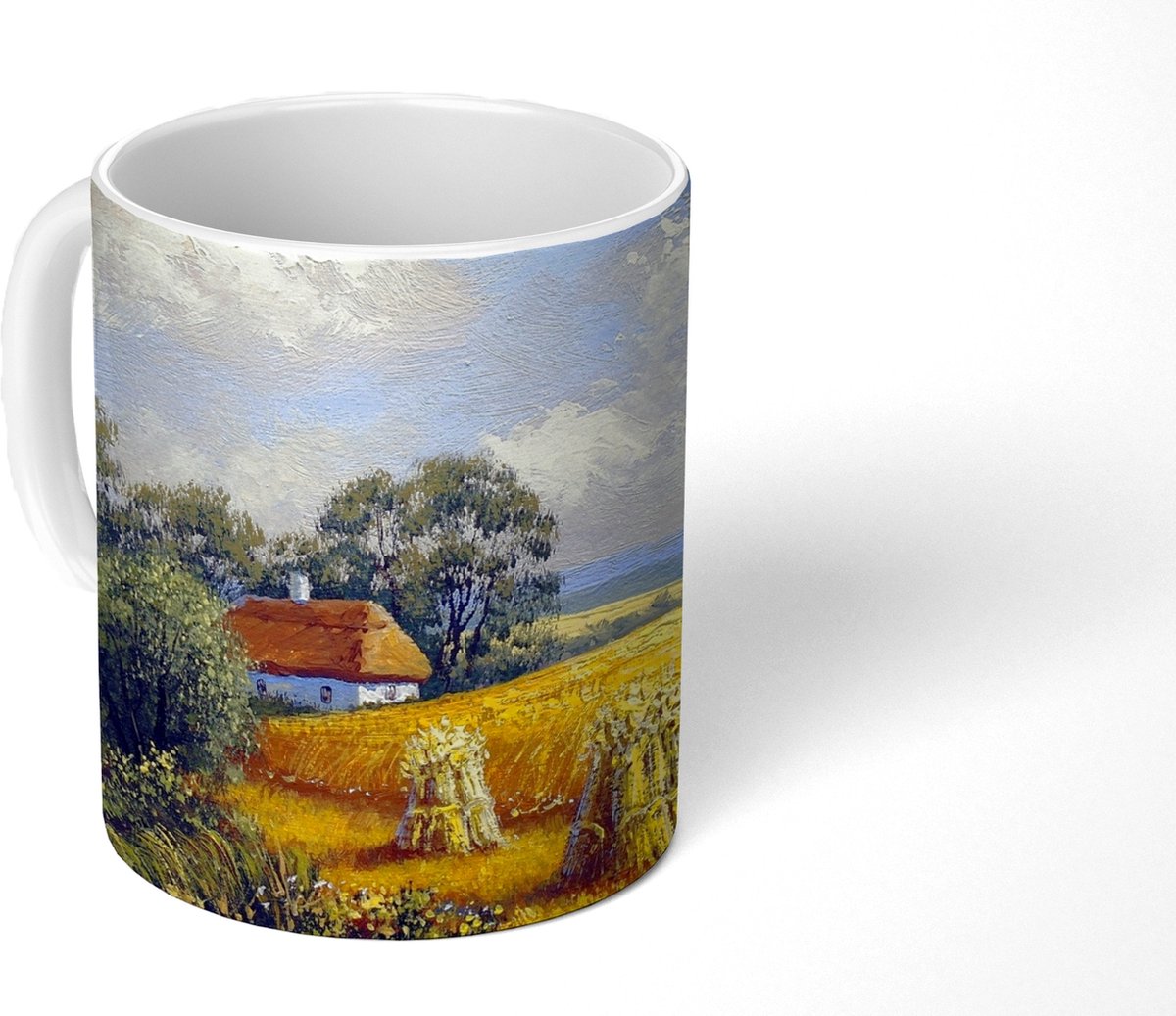 Mok - Koffiemok - Schilderij - Boerderij - Molen - Olieverf - Mokken - 350 ML - Beker - Koffiemokken - Theemok