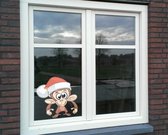Sticker fenêtre singe de Noël | 100x103cm | Réutilisable !